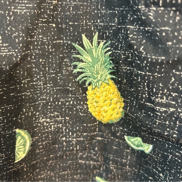 Saddlebred Stretch Poplin Pineapple & Lime Button Up Top Size xxl - Picture 5 of 6